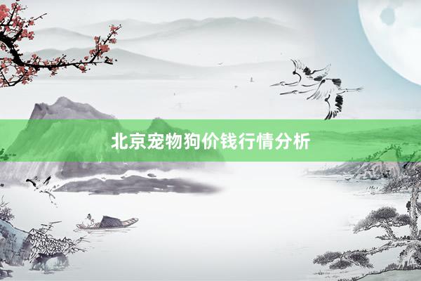 北京宠物狗价钱行情分析