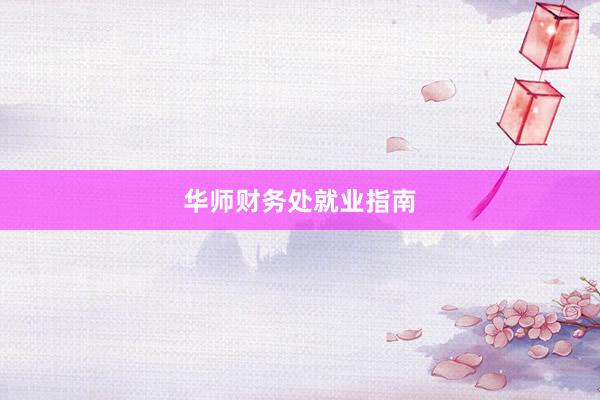 华师财务处就业指南